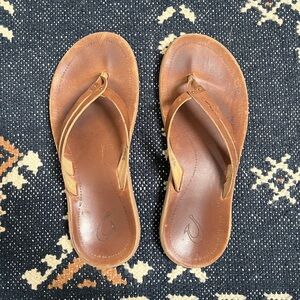 OluKai Brown Leather Sandals